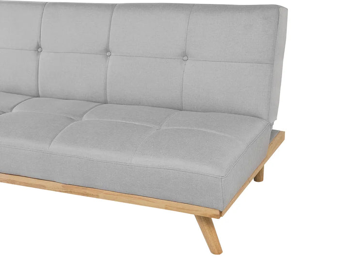 Sofa Bed 3 Seater Fabric Light Grey Charlesa