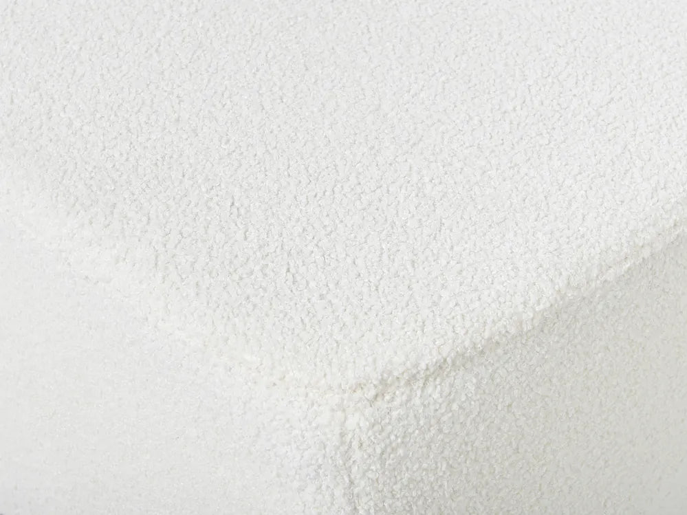 Corner Sofa 4 Seater Boucle White with Ottoman Left Hand Lecanto