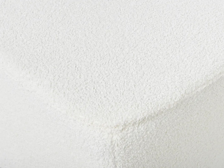 Corner Sofa 4 Seater Boucle White with Ottoman Left Hand Lecanto