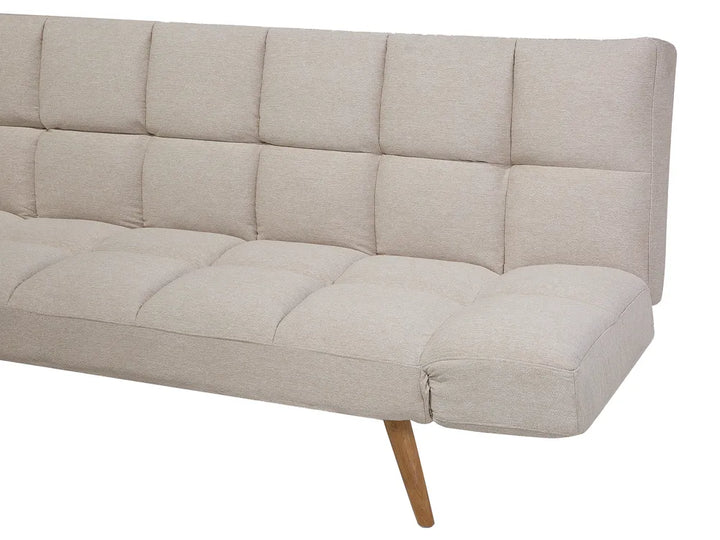 Sofa Bed 2 Seater Fabric Beige Cashten
