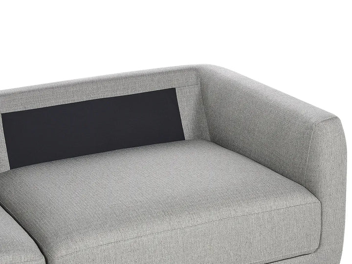 Sofa 3 Seater Fabric Light Grey with Ottoman Macalla