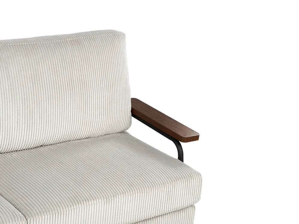 Sofa 3 Seater Corduroy Light Grey Valour