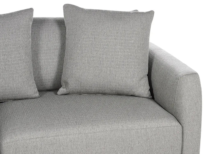 Sofa 3 Seater Fabric Light Grey with Ottoman Macalla