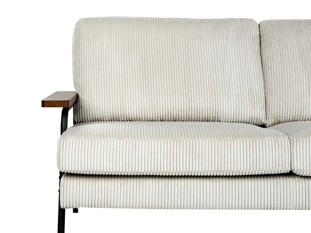 Sofa 3 Seater Corduroy Light Grey Valour