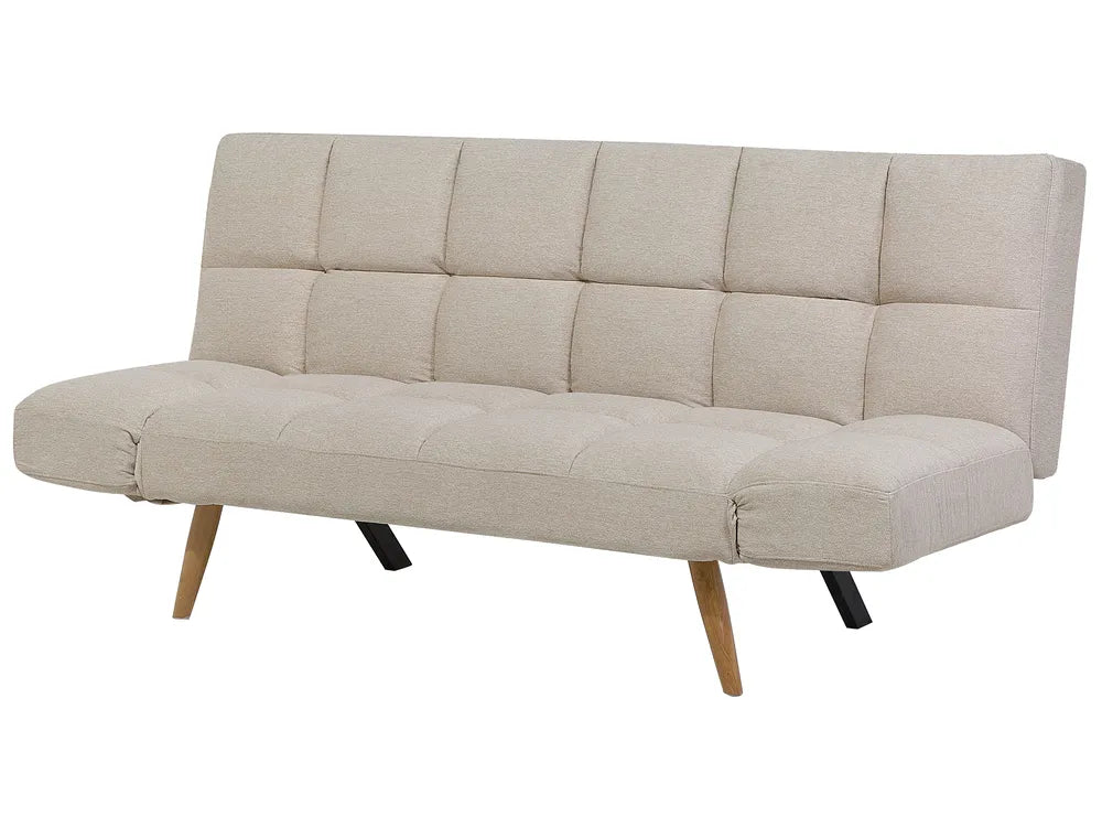 Sofa Bed 2 Seater Fabric Beige Cashten