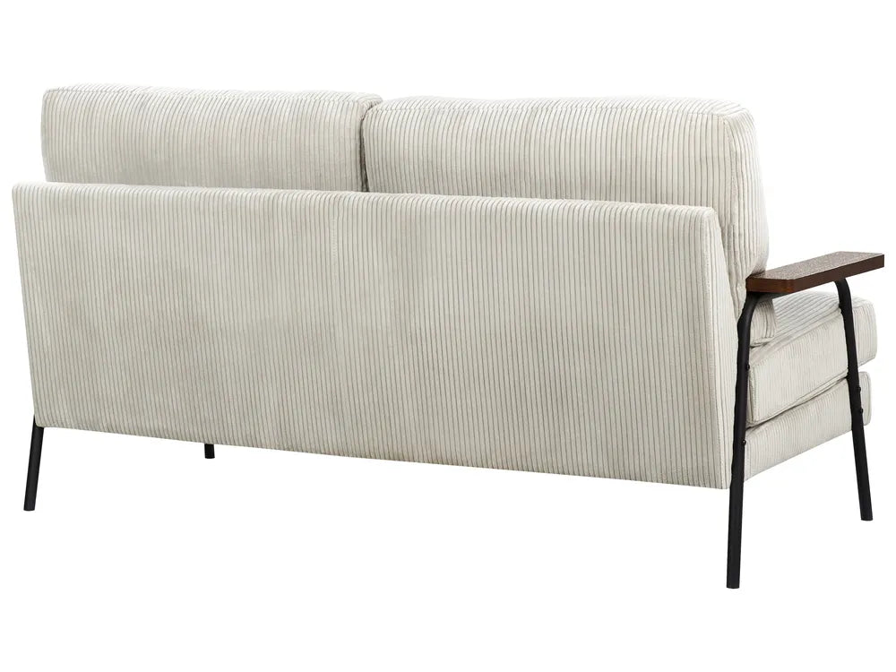Sofa 3 Seater Corduroy Light Grey Valour
