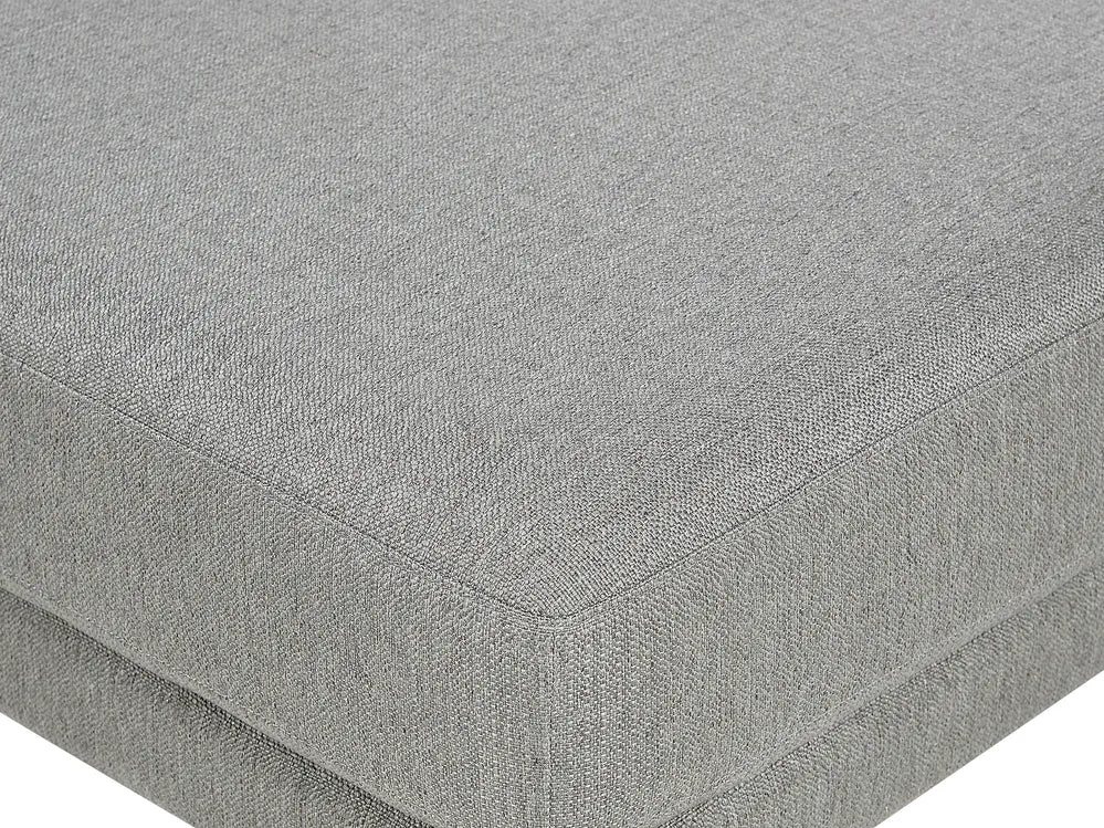 Sofa 3 Seater Fabric Light Grey with Ottoman Macalla