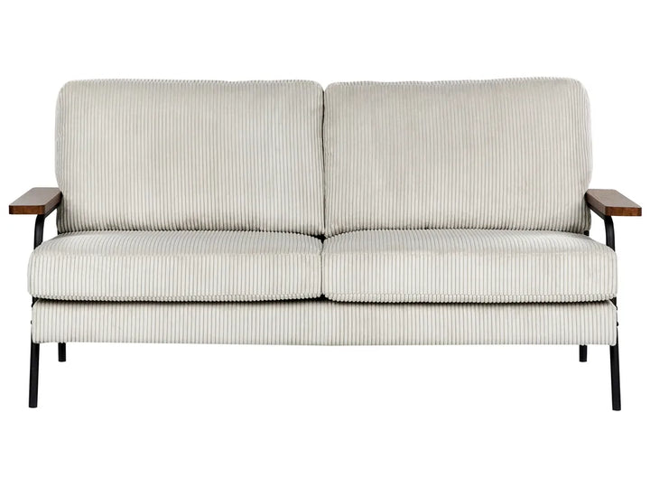Sofa 3 Seater Corduroy Light Grey Valour