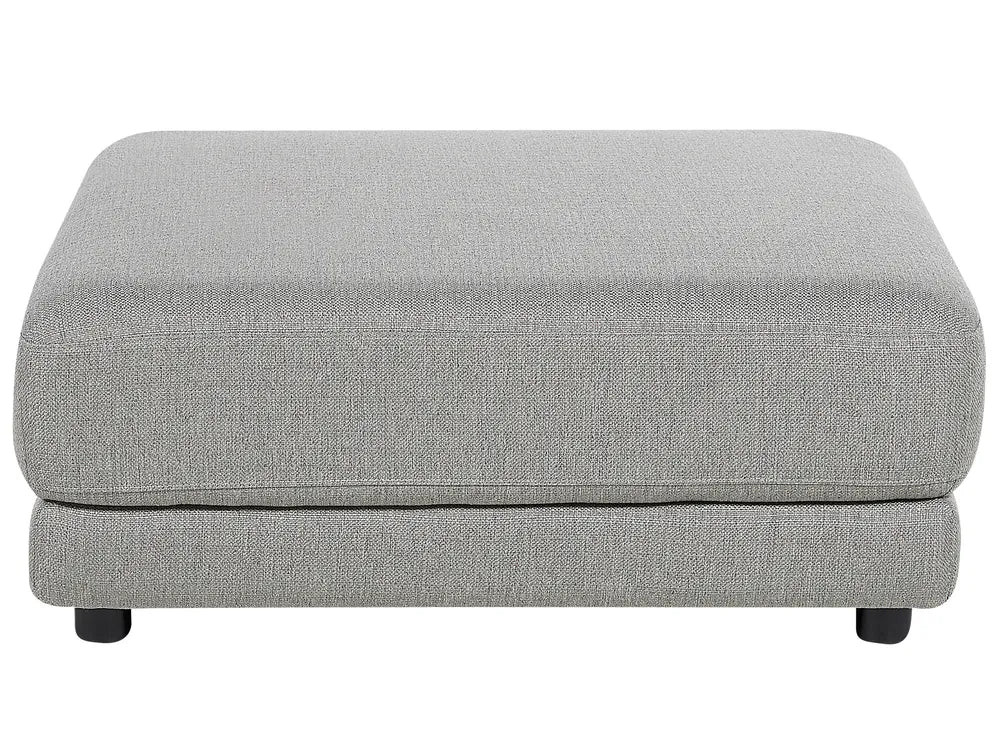 Sofa 3 Seater Fabric Light Grey with Ottoman Macalla