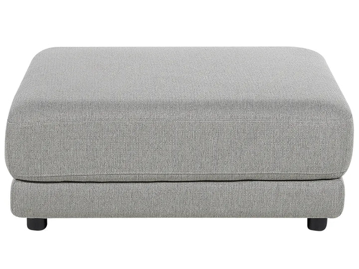 Sofa 3 Seater Fabric Light Grey with Ottoman Macalla
