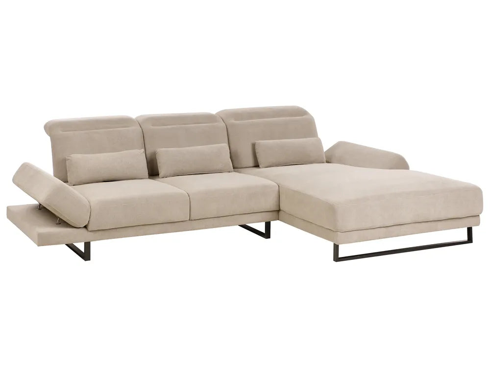 Corner Sofa 4 Seater Fabric Taupe Left Hand Ninja