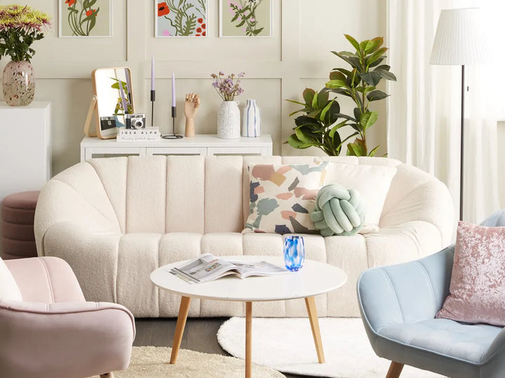 Sofa 3 Seater Boucle White Pavkovic