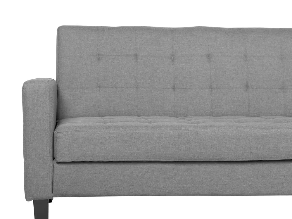 Sofa Bed 3 Seater Fabric Light Grey Viradis