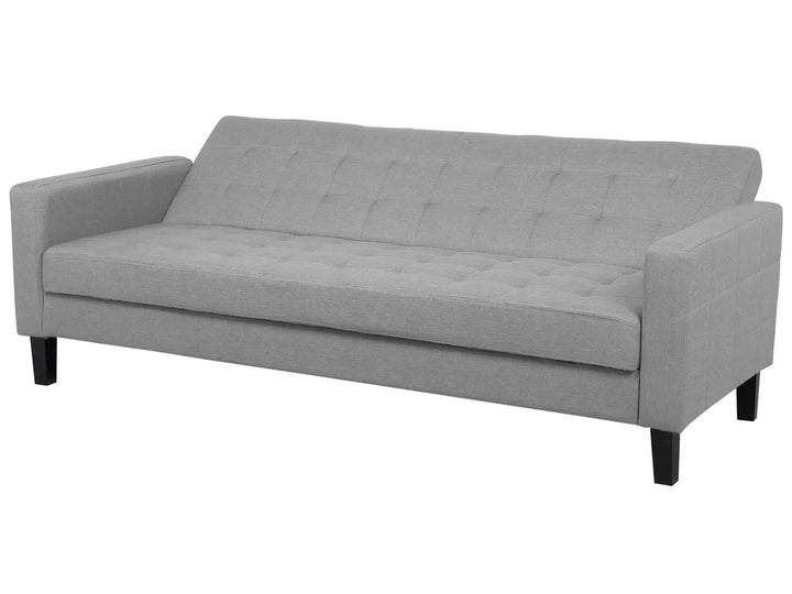 Sofa Bed 3 Seater Fabric Light Grey Viradis