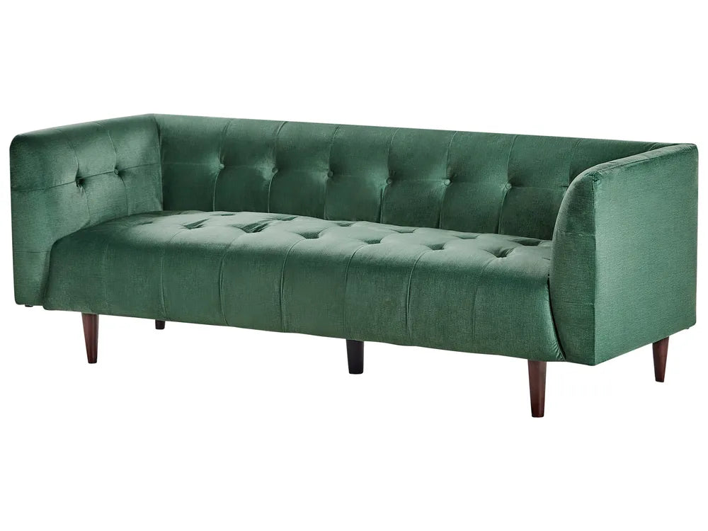 Sofa 3 Seater Fabric Green Cilla