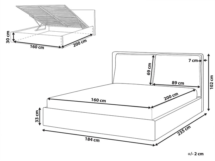 Velvet EU King Size Ottoman Bed Green Bajonna