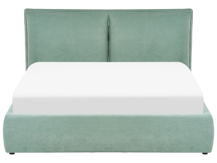 Velvet EU King Size Ottoman Bed Green Bajonna