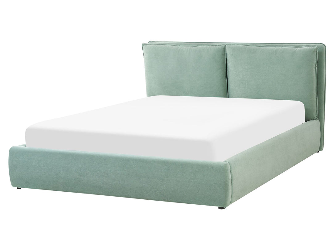 Velvet EU King Size Ottoman Bed Green Bajonna