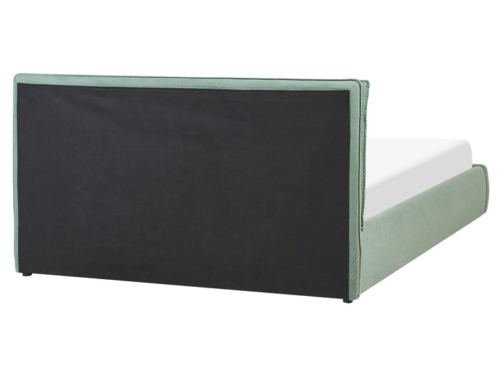 Velvet EU King Size Ottoman Bed Green Bajonna