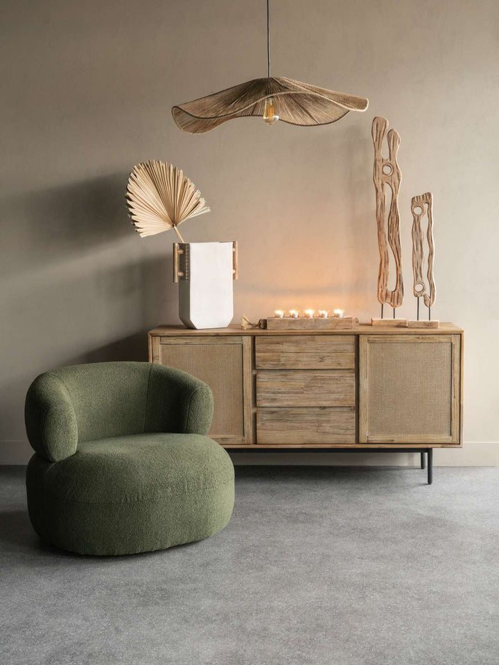 Maddox antiqued acacia wood buffet sideboard with 2 doors and 3 drawers