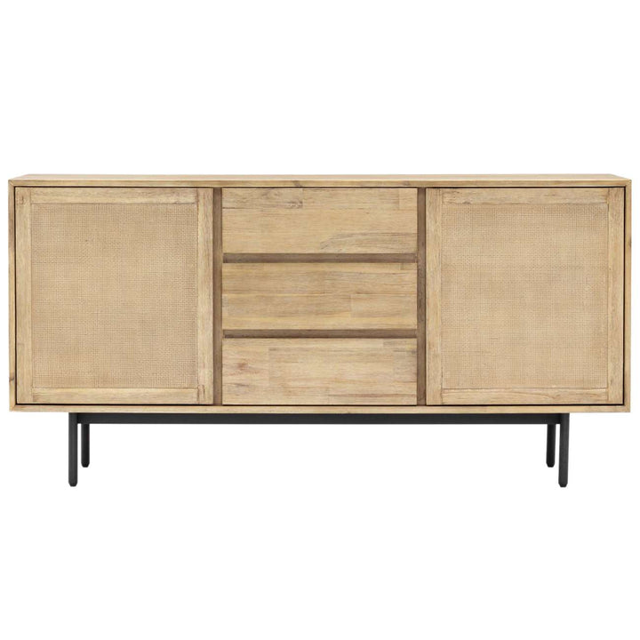 Libra Maddox Antiqued Acacia Wood Buffet Sideboard 2 Door 3 Drawer