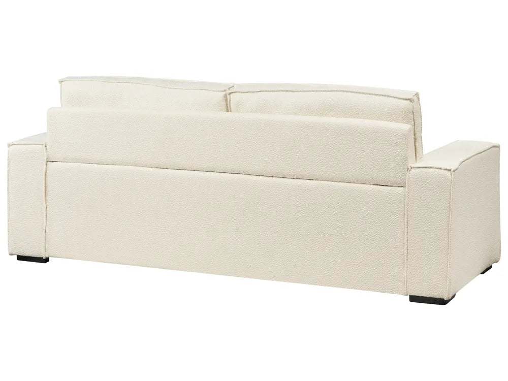 Sofa Bed 3 Seater Boucle Off-White Bertina