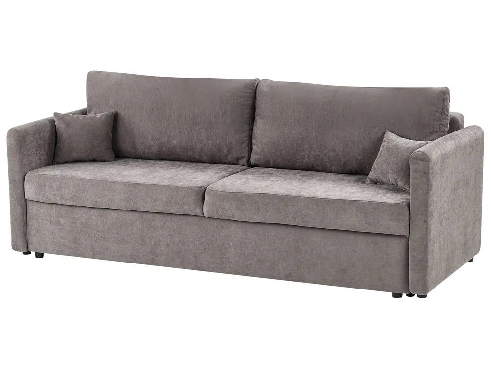 Sofa Bed 3 Seater Chenille Taupe with Storage Abarca