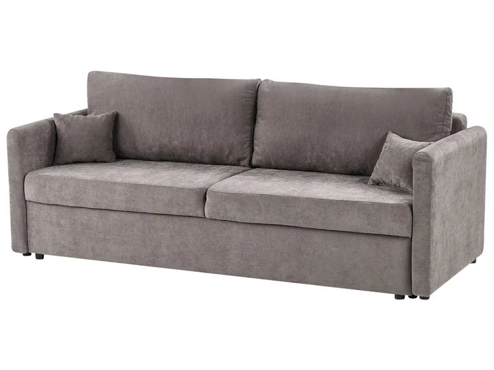 Sofa Bed 3 Seater Chenille Taupe with Storage Abarca