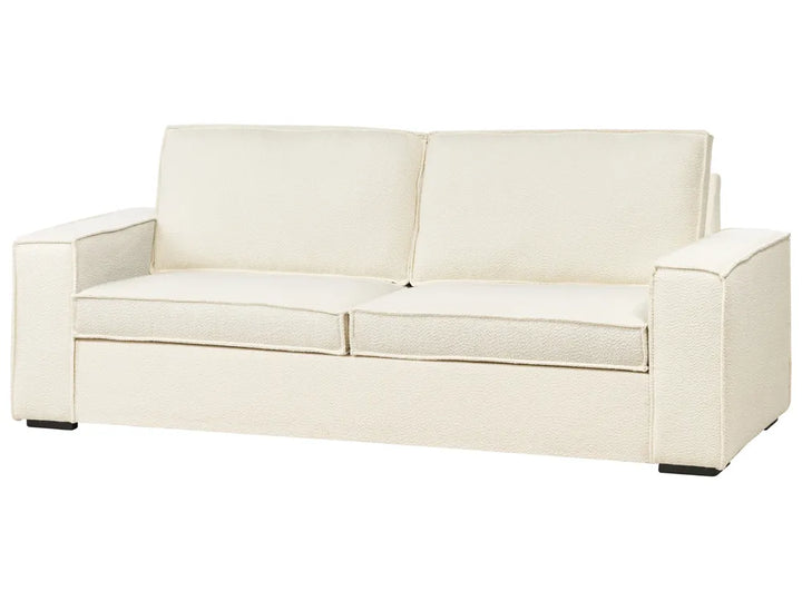 Sofa Bed 3 Seater Boucle Off-White Bertina