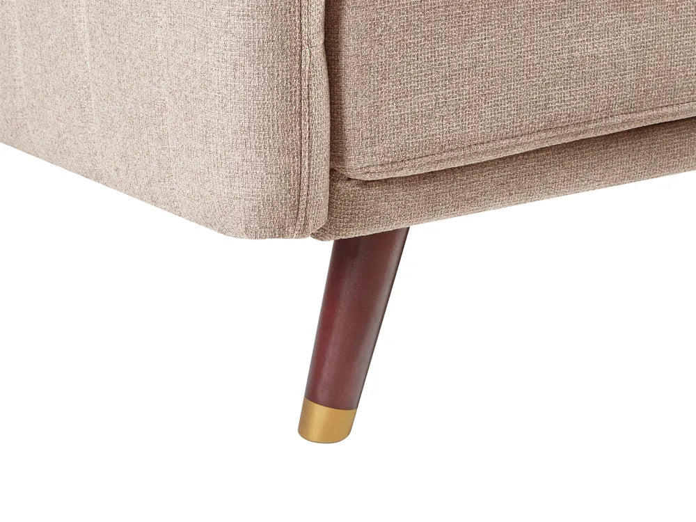 Sofa Bed 3 Seater Faux Linen Light Brown Mixon