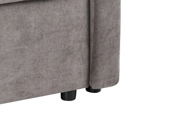 Sofa Bed 3 Seater Chenille Taupe with Storage Abarca