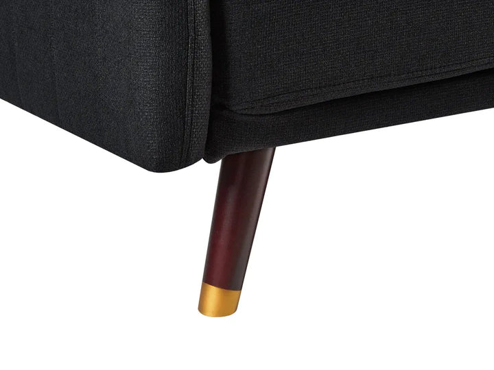 Sofa Bed 3 Seater Faux Linen Black Mixon