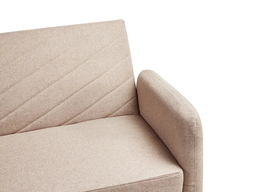 Sofa Bed 3 Seater Faux Linen Light Brown Mixon