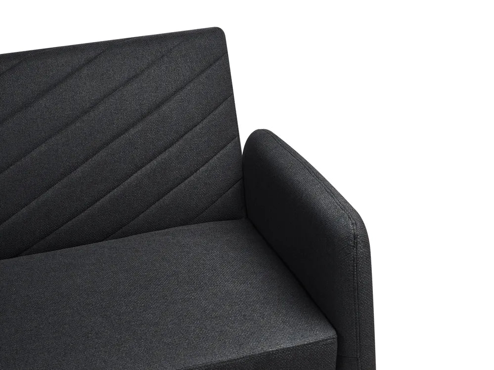 Sofa Bed 3 Seater Faux Linen Black Mixon