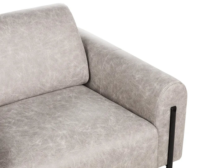 Sofa 3 Seater Fabric Light Grey Annora