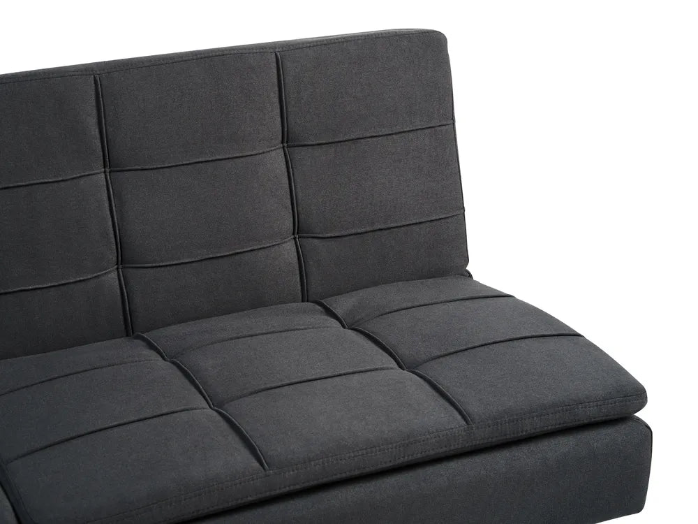 Sofa Bed 3 Seater Fabric Black Laffey