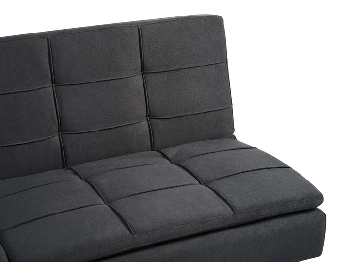 Sofa Bed 3 Seater Fabric Black Laffey