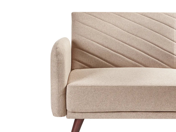 Sofa Bed 3 Seater Faux Linen Light Brown Mixon