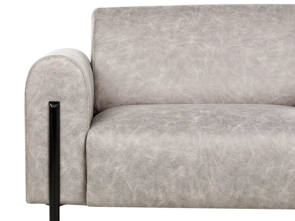 Sofa 3 Seater Fabric Light Grey Annora