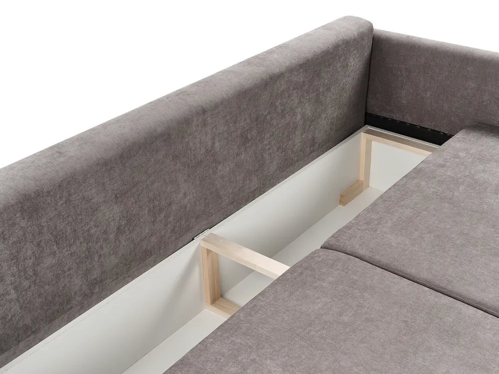 Sofa Bed 3 Seater Chenille Taupe with Storage Abarca