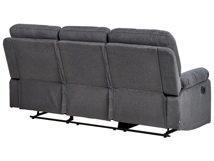 Manual Recliner Sofa 3 Seater Fabric Dark Grey Caynemore II