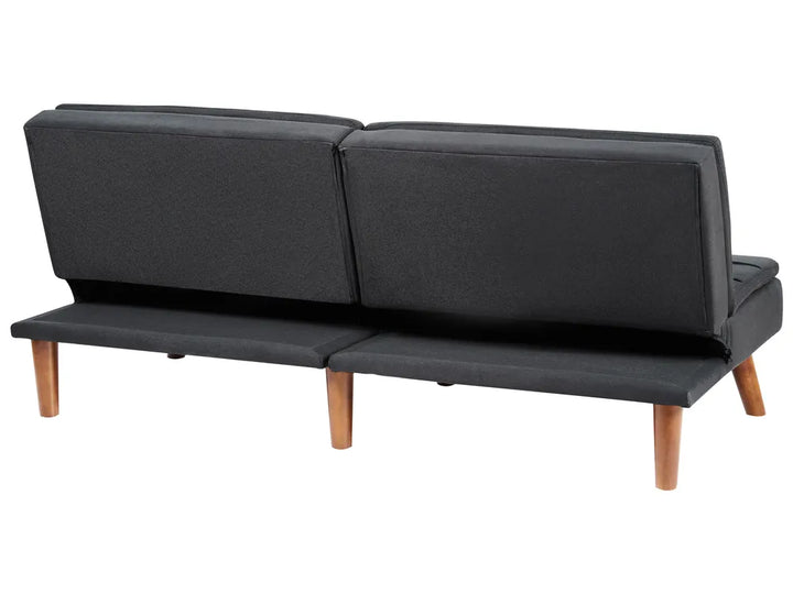 Sofa Bed 3 Seater Fabric Black Laffey