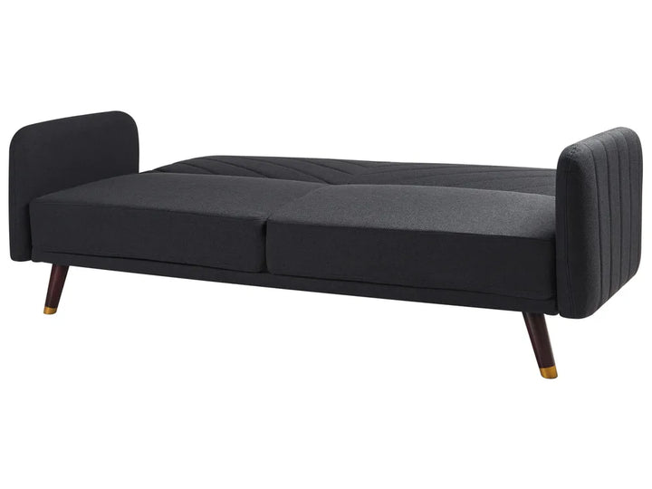 Sofa Bed 3 Seater Faux Linen Black Mixon