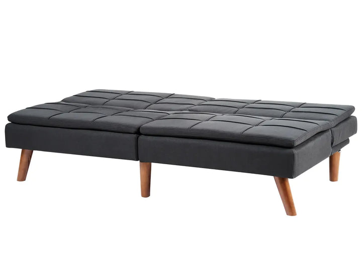 Sofa Bed 3 Seater Fabric Black Laffey