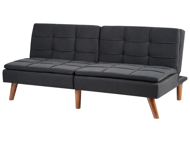 Sofa Bed 3 Seater Fabric Black Laffey