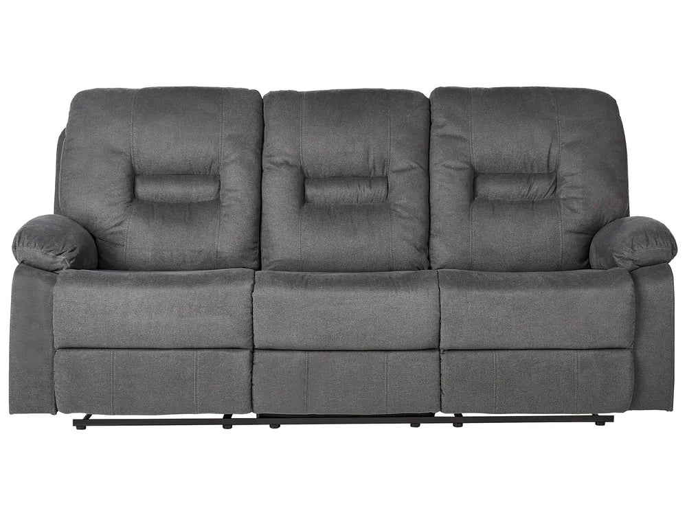 Manual Recliner Sofa 3 Seater Fabric Dark Grey Caynemore II