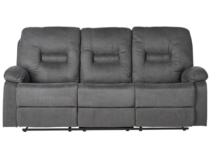 Manual Recliner Sofa 3 Seater Fabric Dark Grey Caynemore II