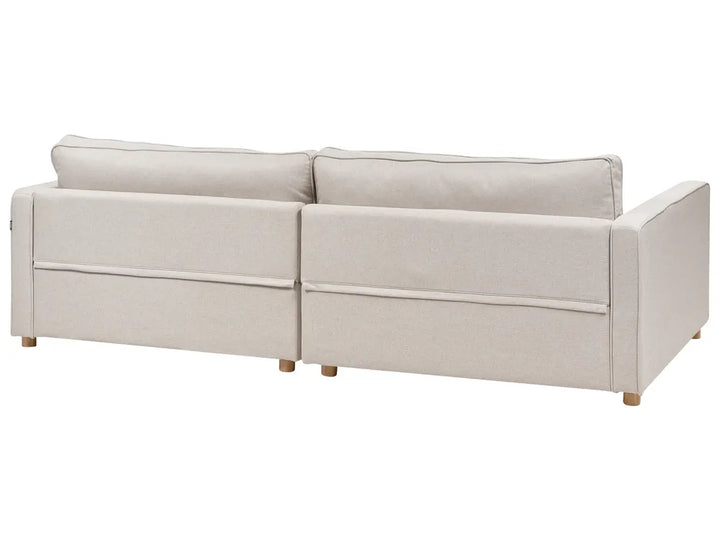 Sofa 3 Seater Fabric Beige Tina