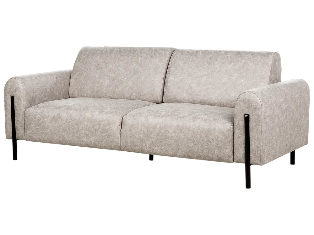 Sofa 3 Seater Fabric Light Grey Annora