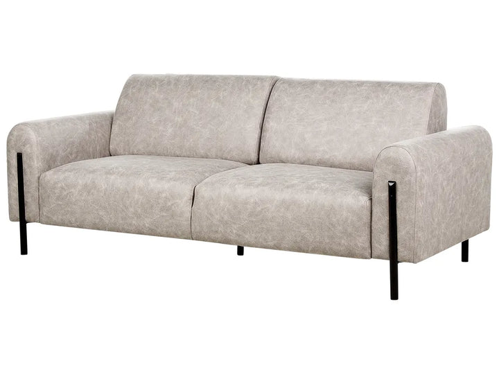Sofa 3 Seater Fabric Light Grey Annora